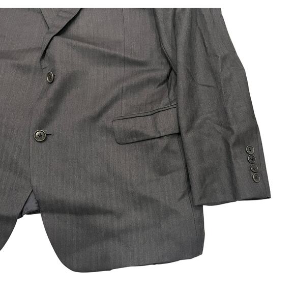 13-19 BROOKS BROTHERS Men's Fitzgerald 1818 Wool Suit Striped Black Size 42R/W36 - Picture 6 of 16